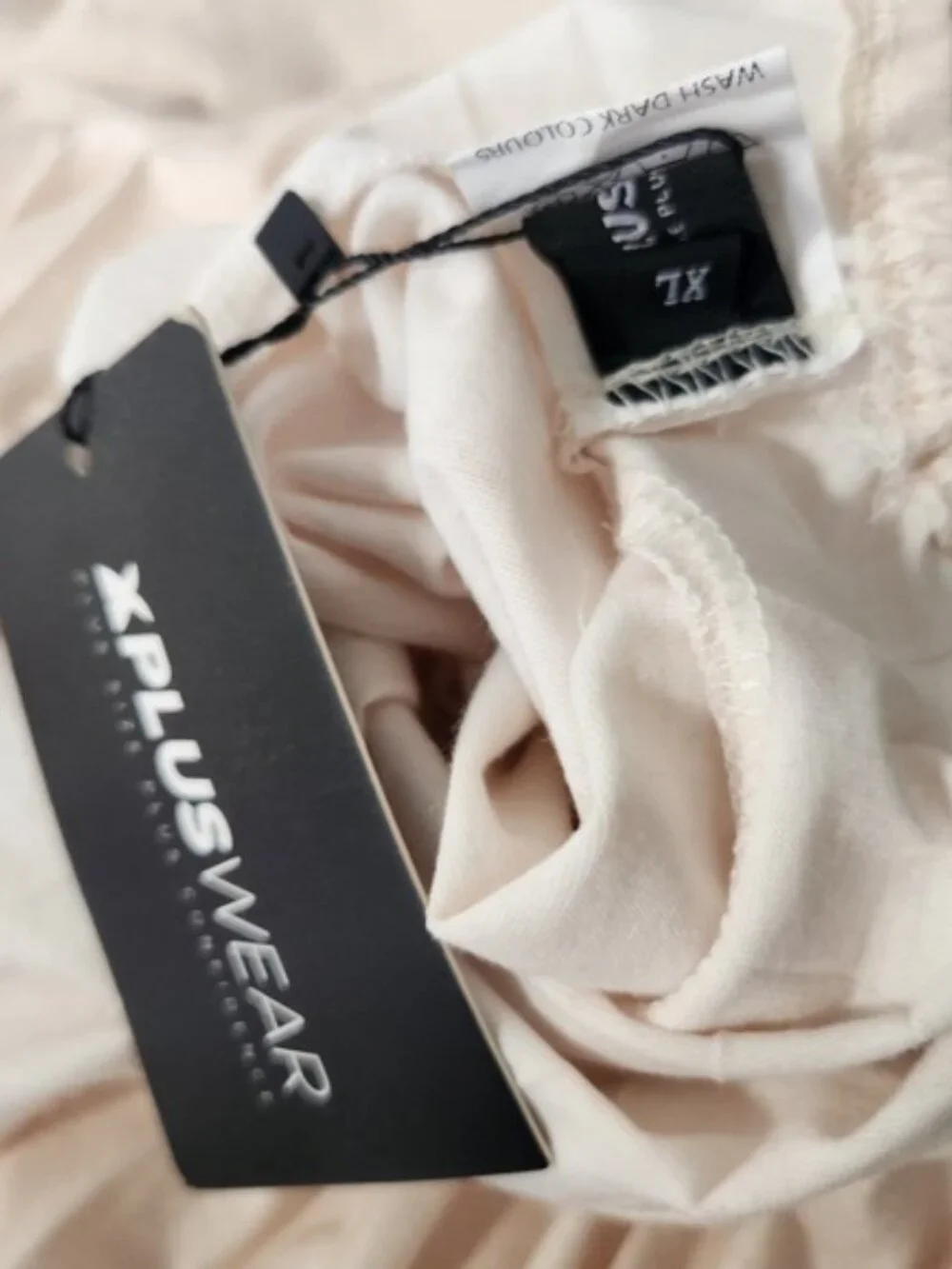 XPLUSWEAR Cream One Shoulder Ruched Puff Sleeve Top XL NWT - Picture 4 of 6